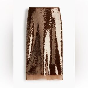 New H&M Sequined Midi Skirt
